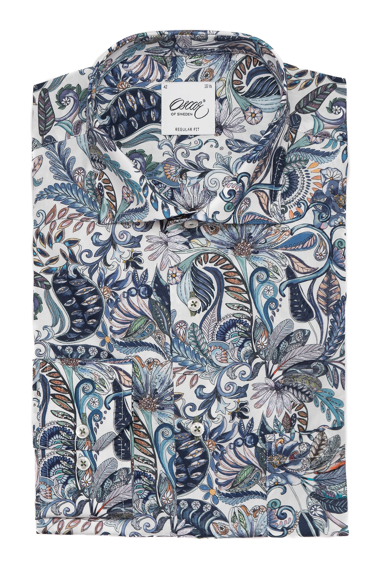 Blue printed regular fit shirt