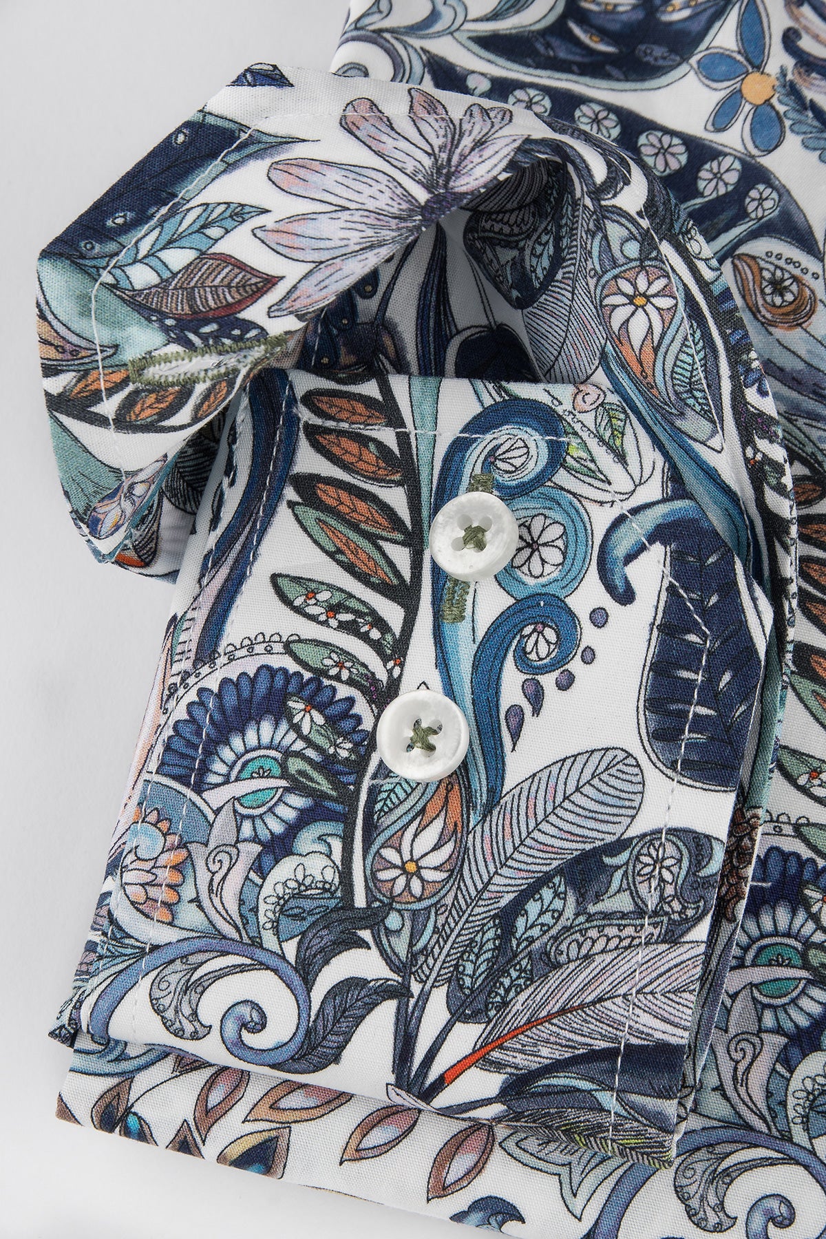 Blue printed regular fit shirt
