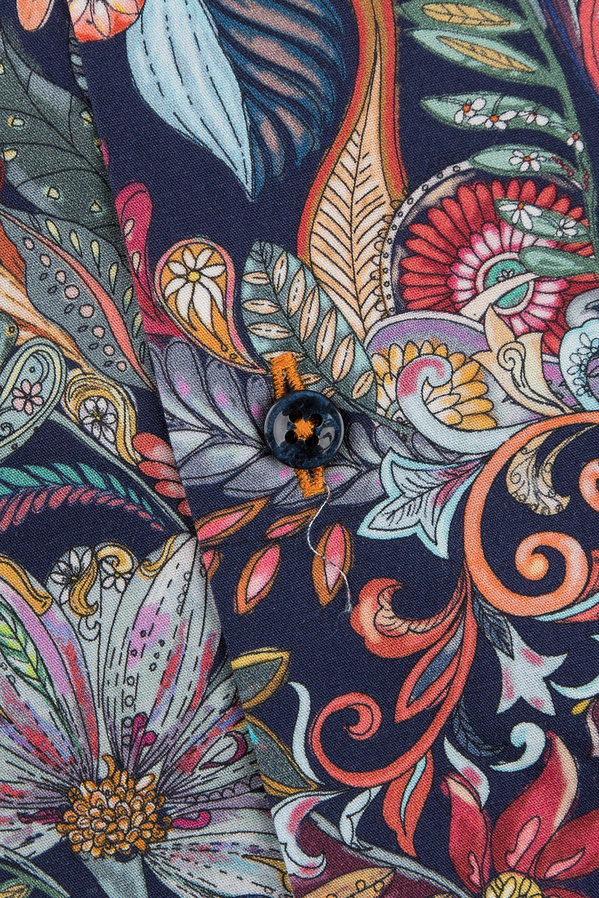 Navy printed slim fit shirt