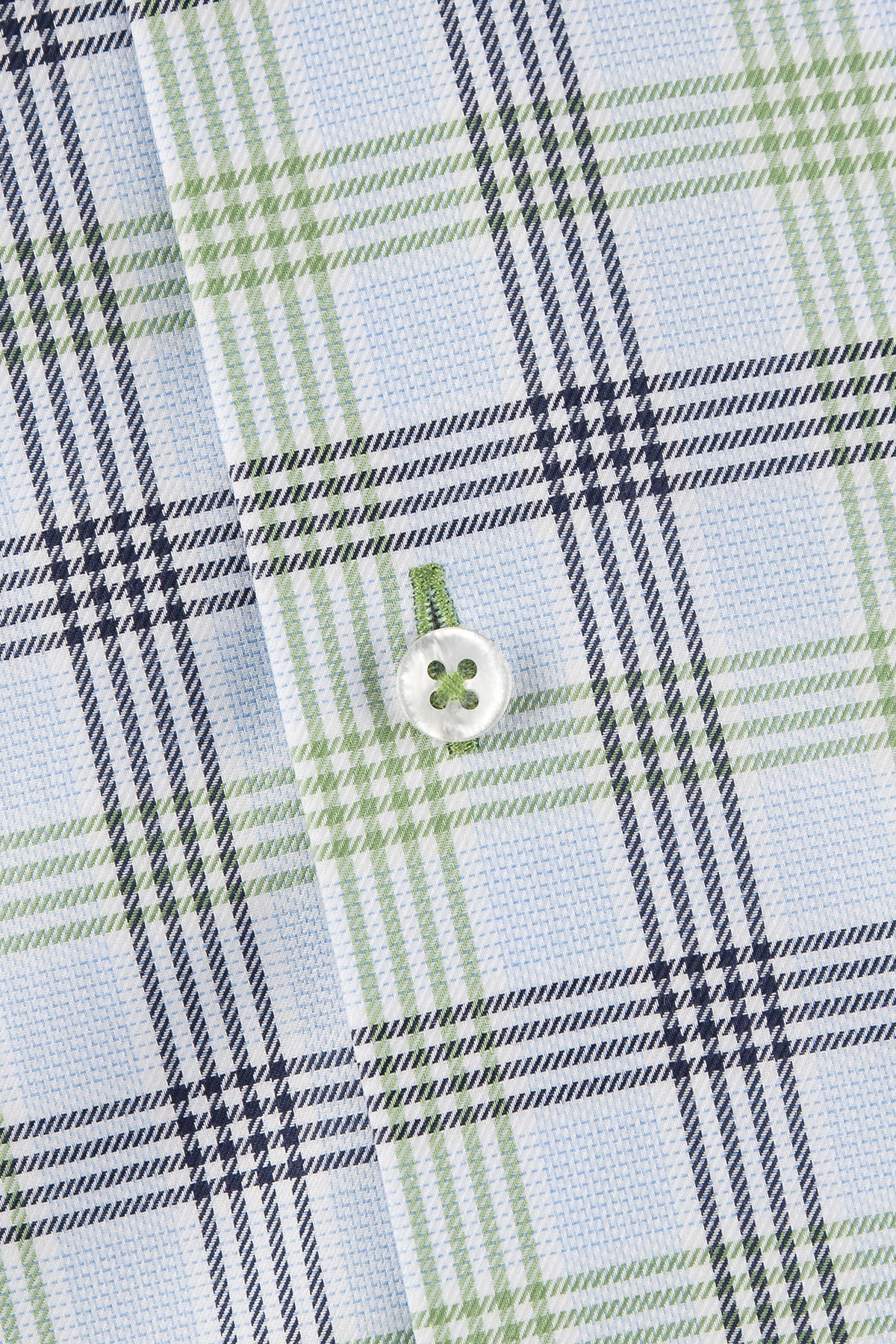 Green checked regular fit shirt