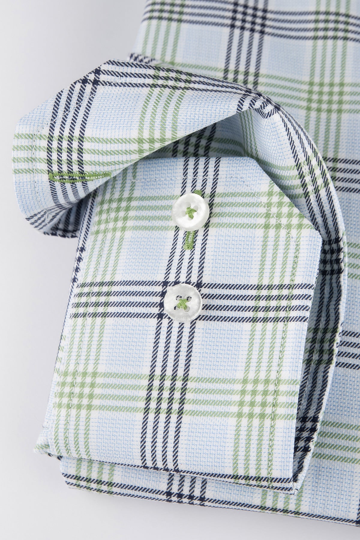 Green checked regular fit shirt