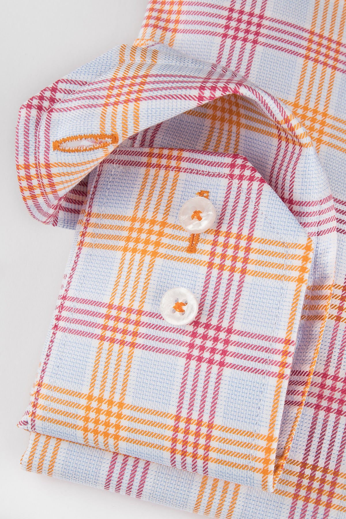 Orange checked regular fit shirt