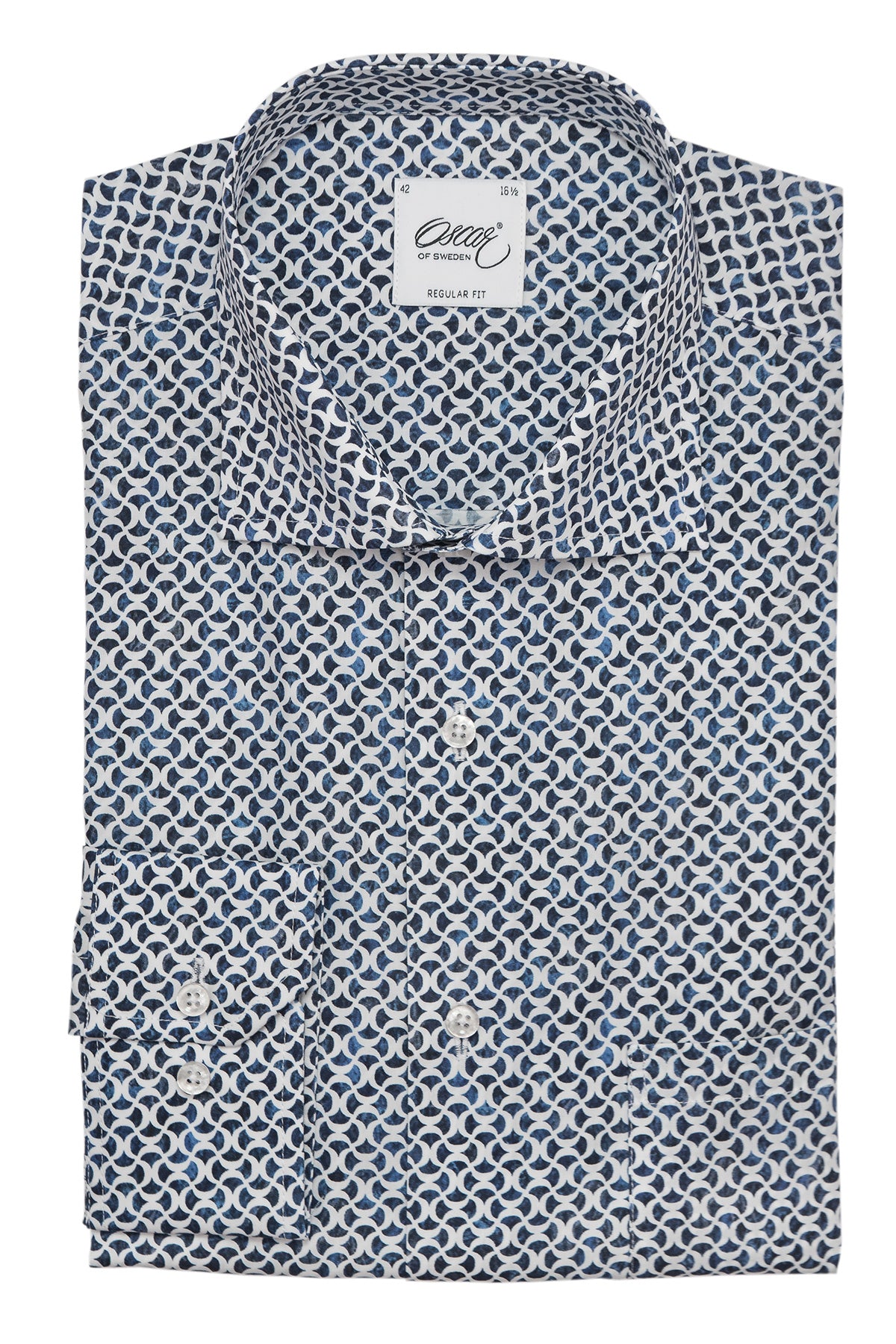 Blue printed regular fit shirt