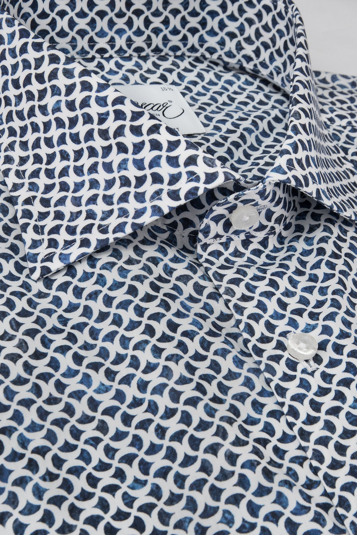 Blue printed regular fit shirt