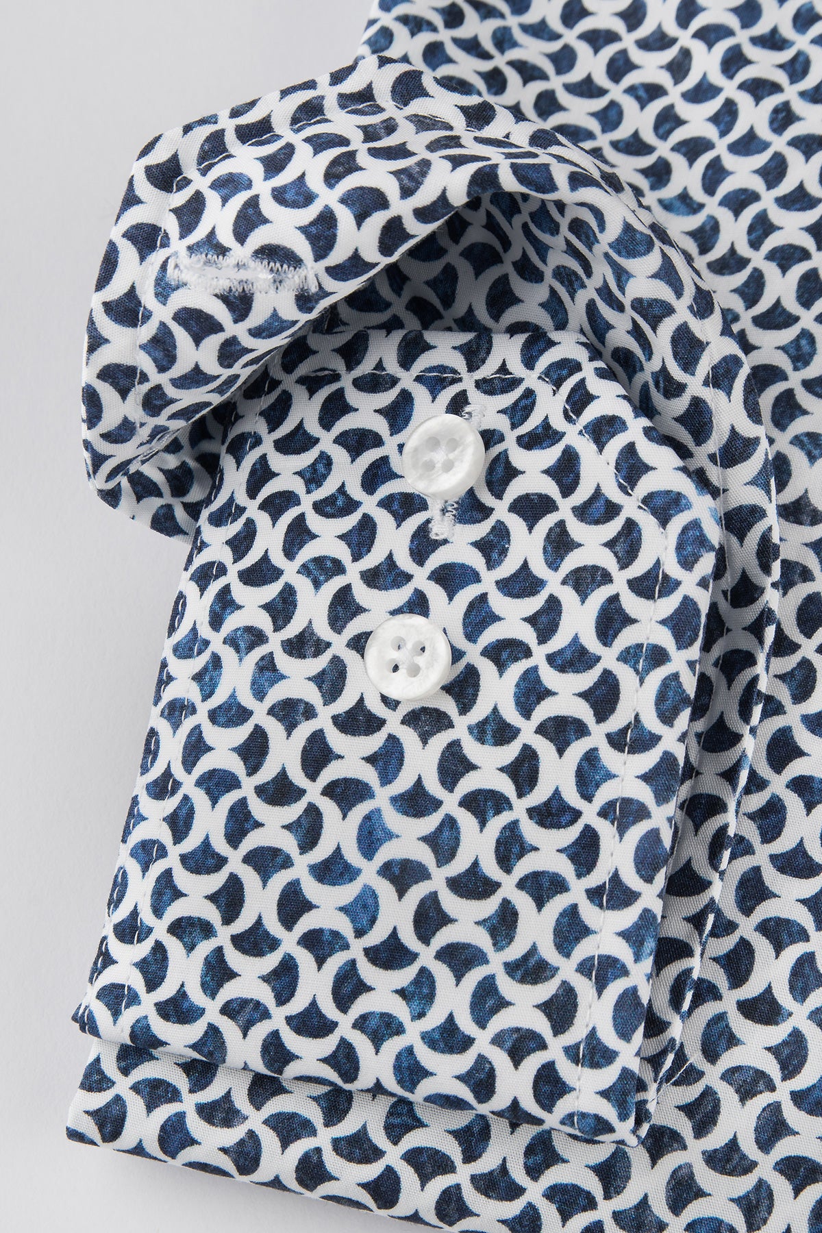 Blue printed regular fit shirt
