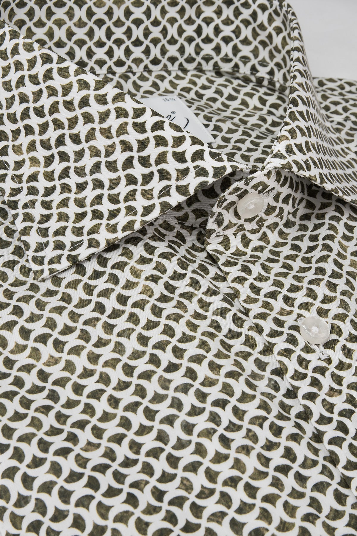 Green printed regular fit shirt