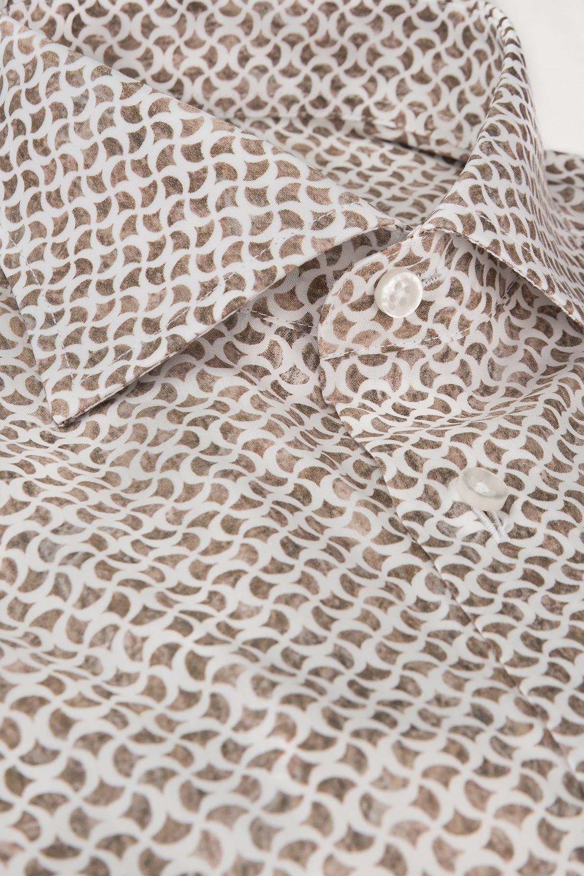 Brown printed slim fit shirt
