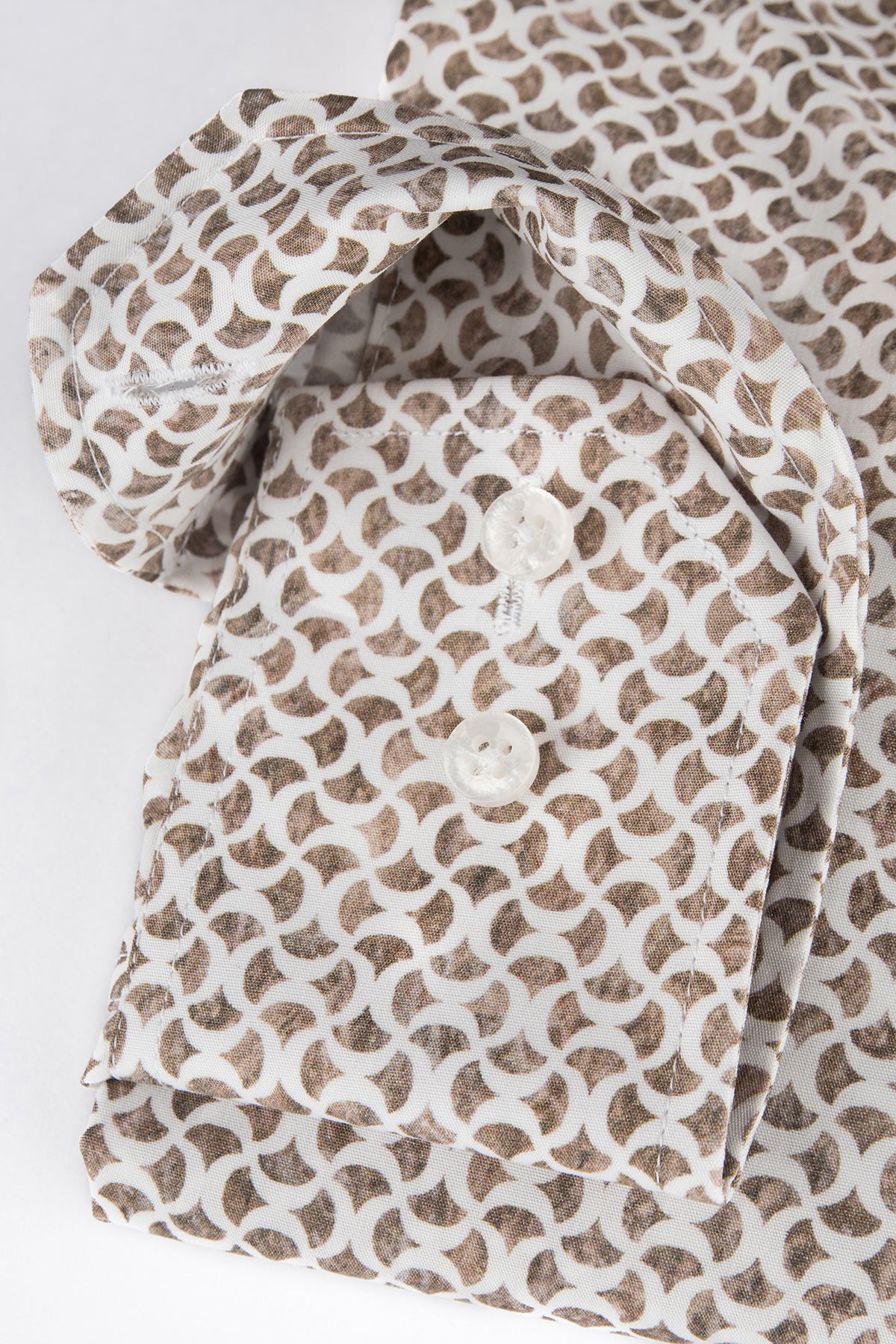 Brown printed slim fit shirt