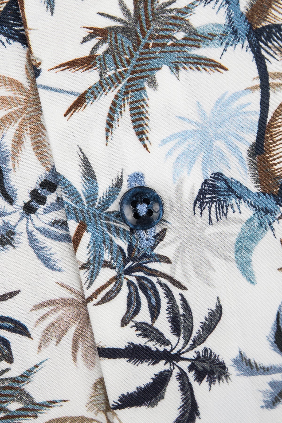 White palm printed short sleeve regular fit shirt