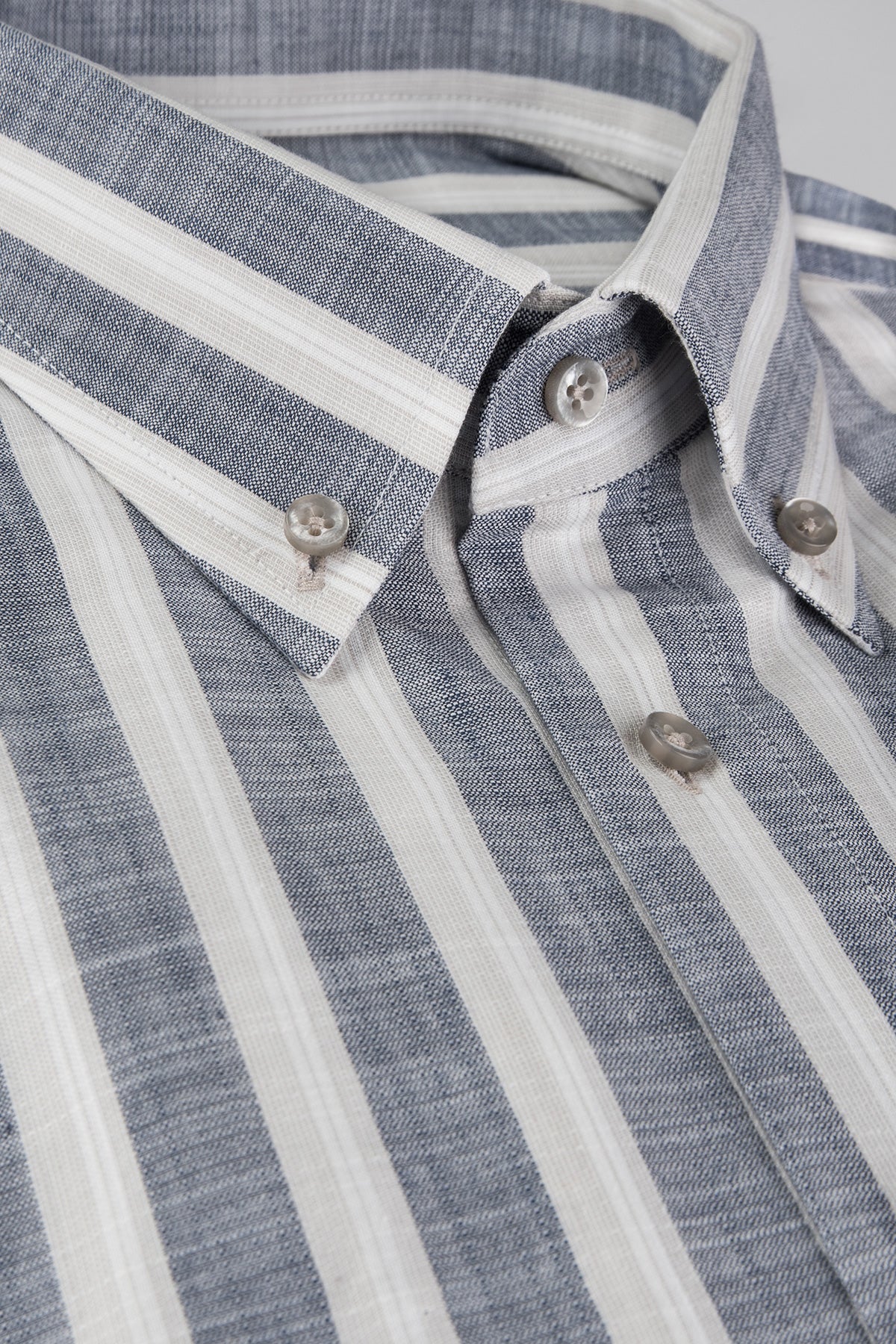 Blue striped short sleeve regular fit shirt
