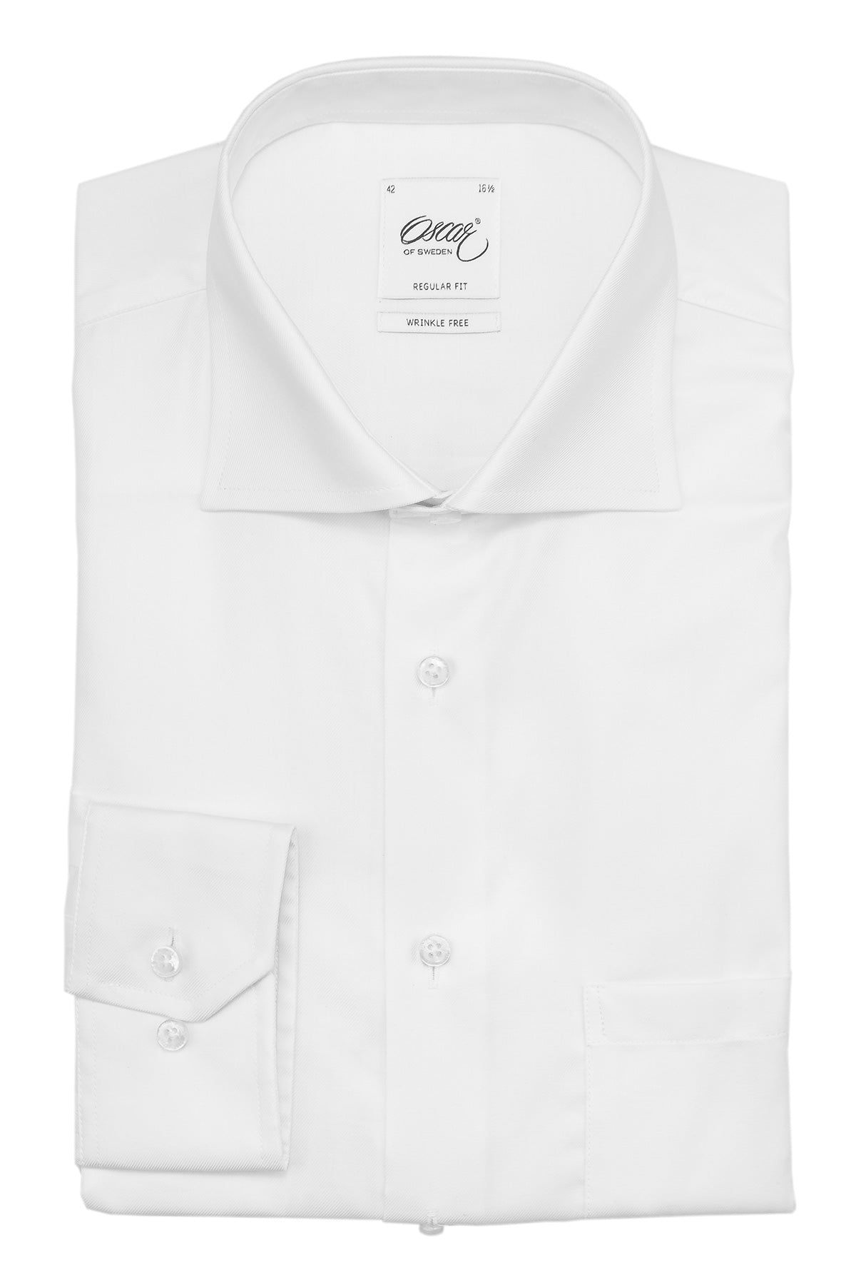 White regular fit extra long sleeves shirt