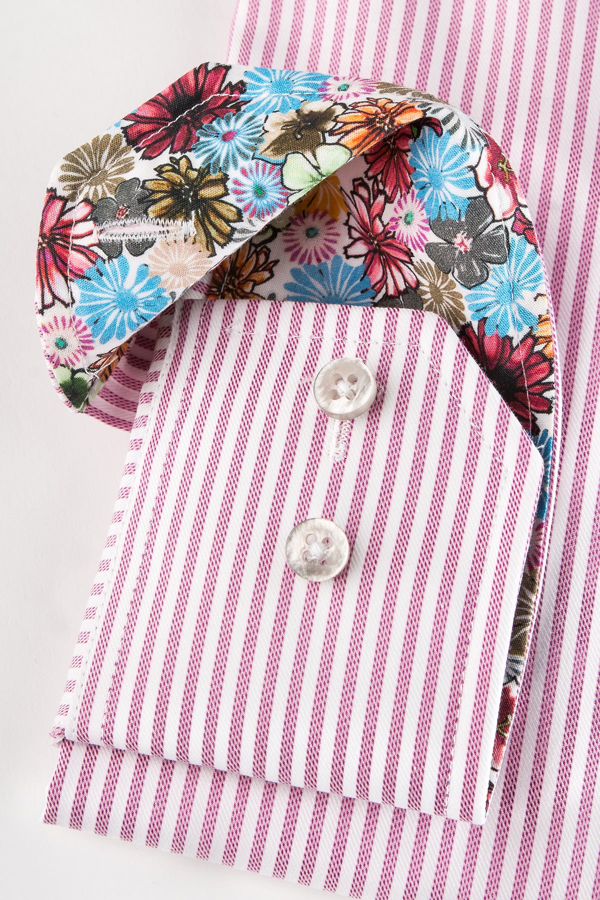Pink striped regular fit shirt