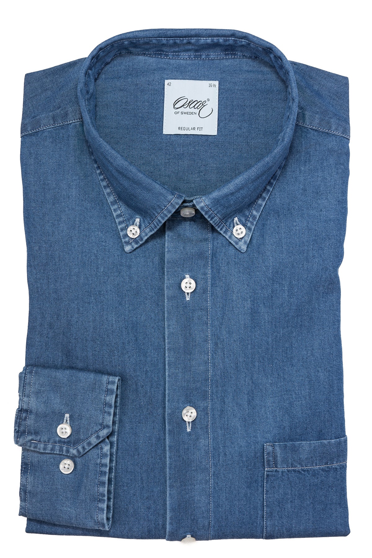 Denimskjorta button down regular fit