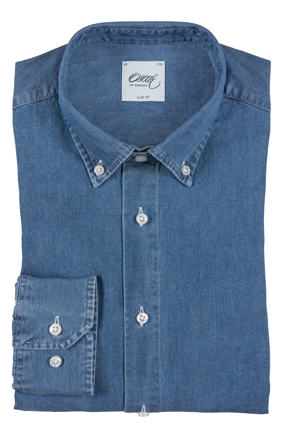 Denim shirt button down slim fit