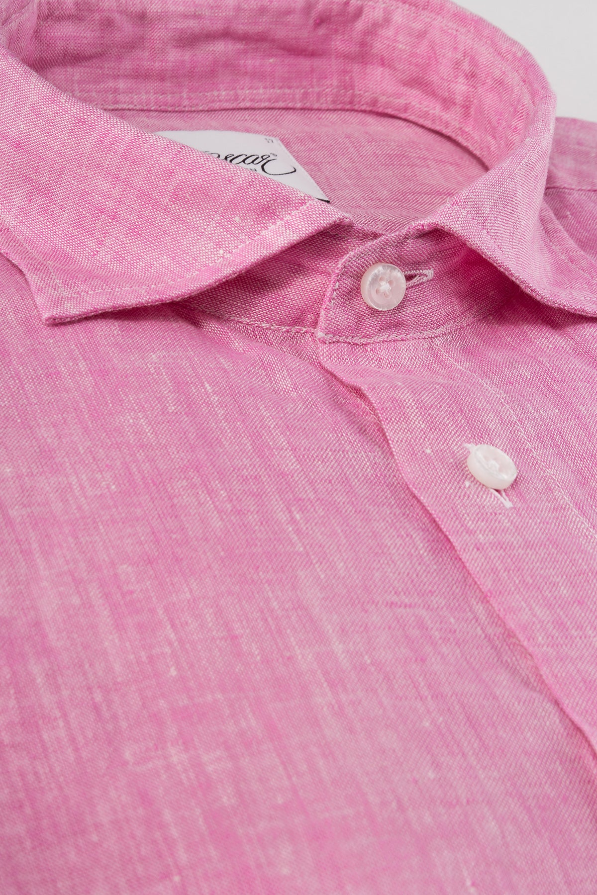 Pink regular fit linen shirt