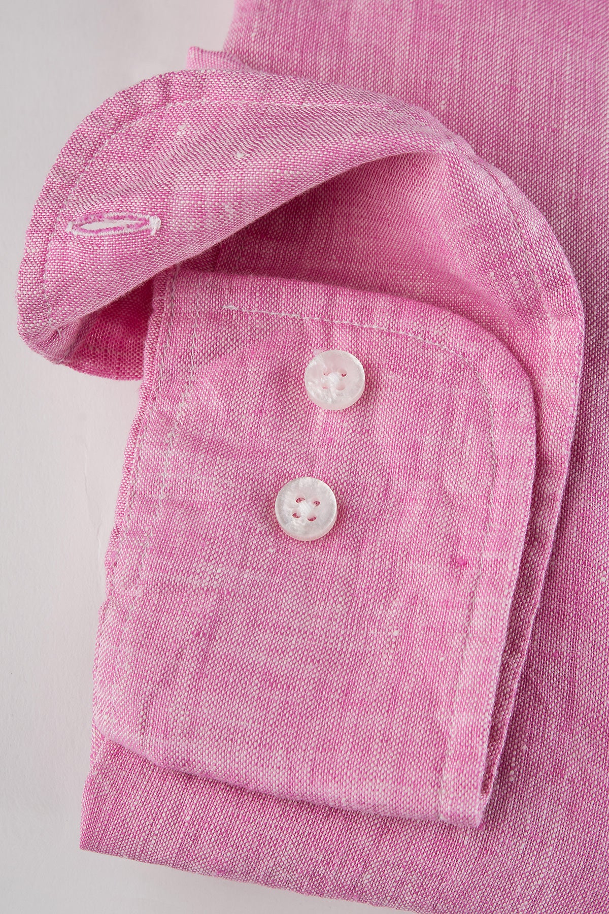 Pink regular fit linen shirt