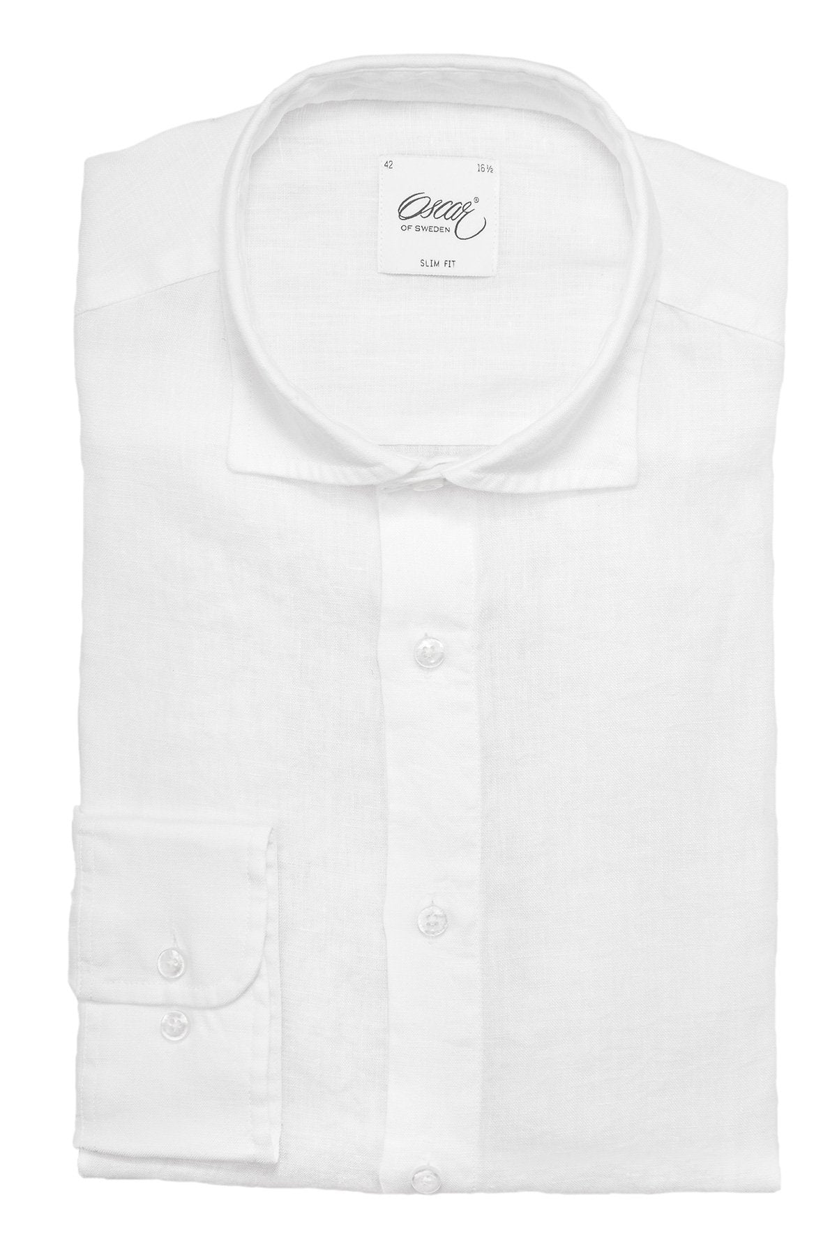 White slim fit linen shirt