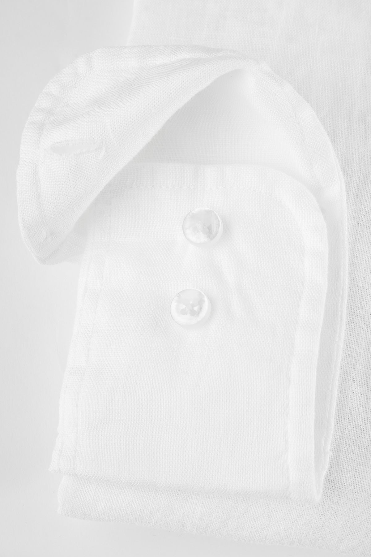 White regular fit linen shirt