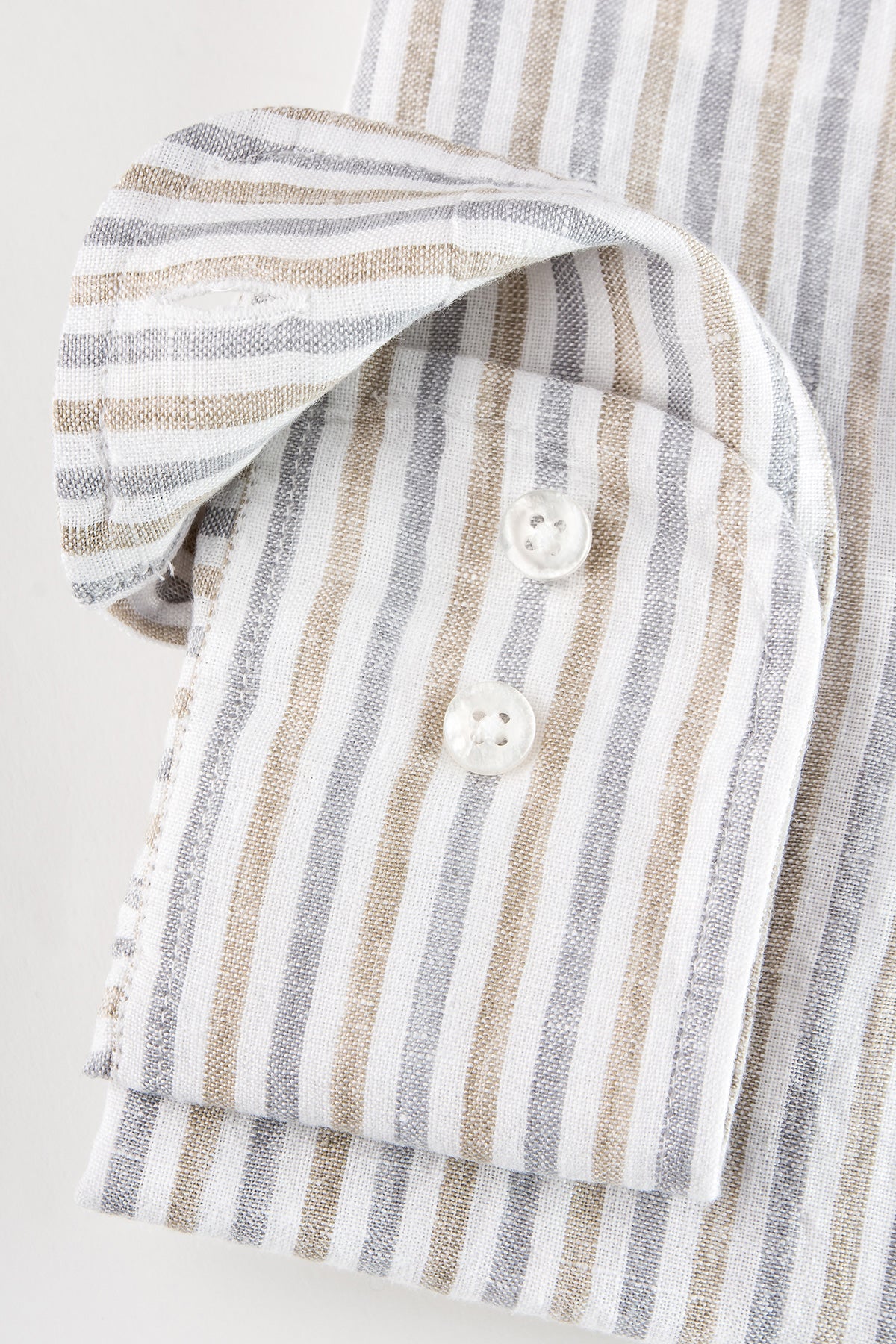 Striped regular fit linen shirt