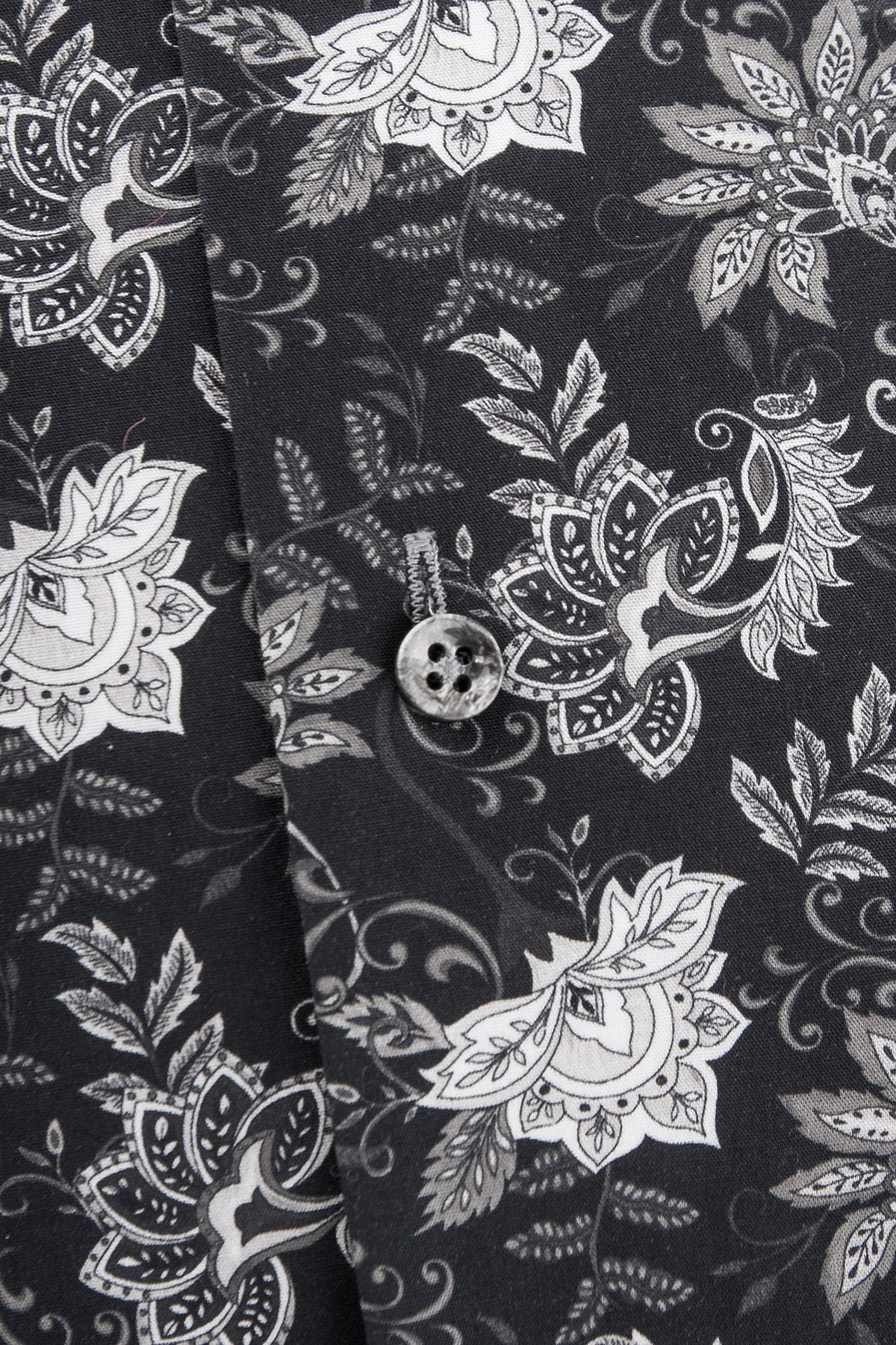 Black printed regular fit shirt