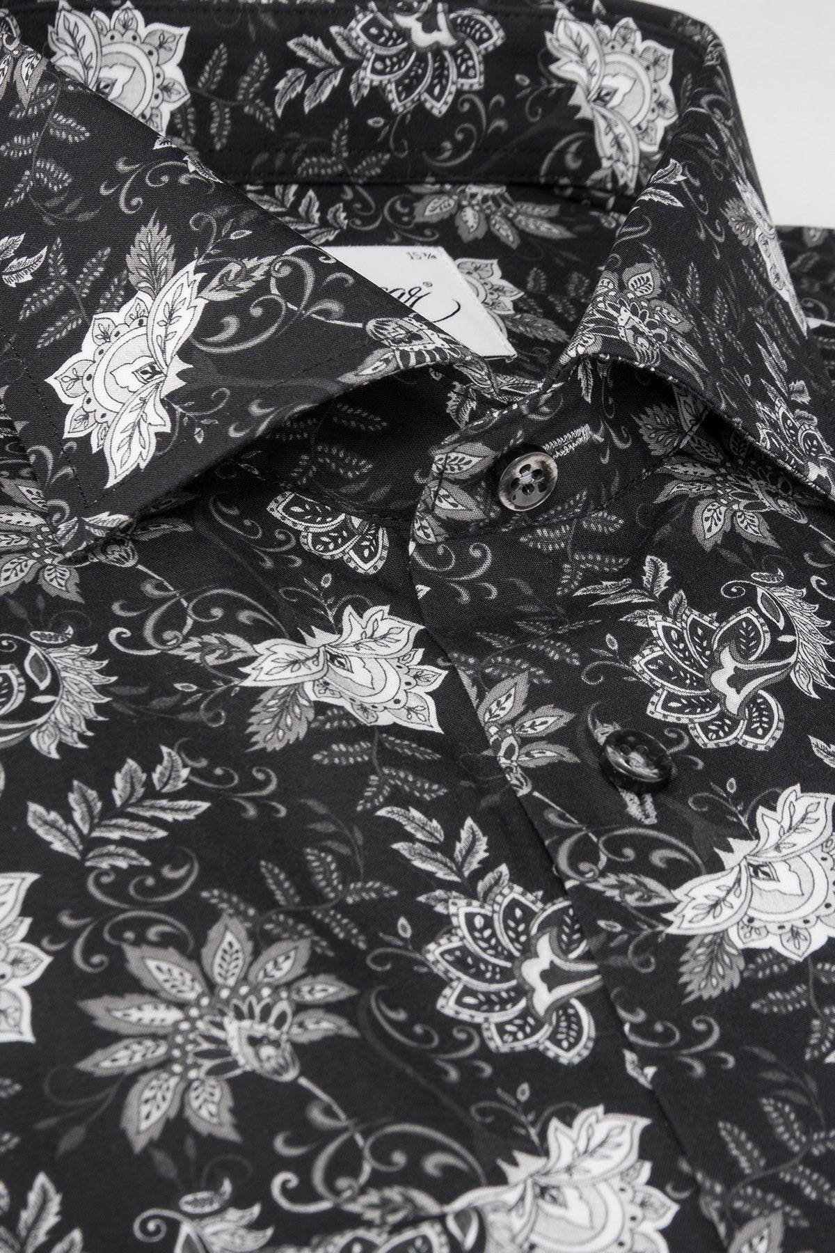 Black printed regular fit shirt