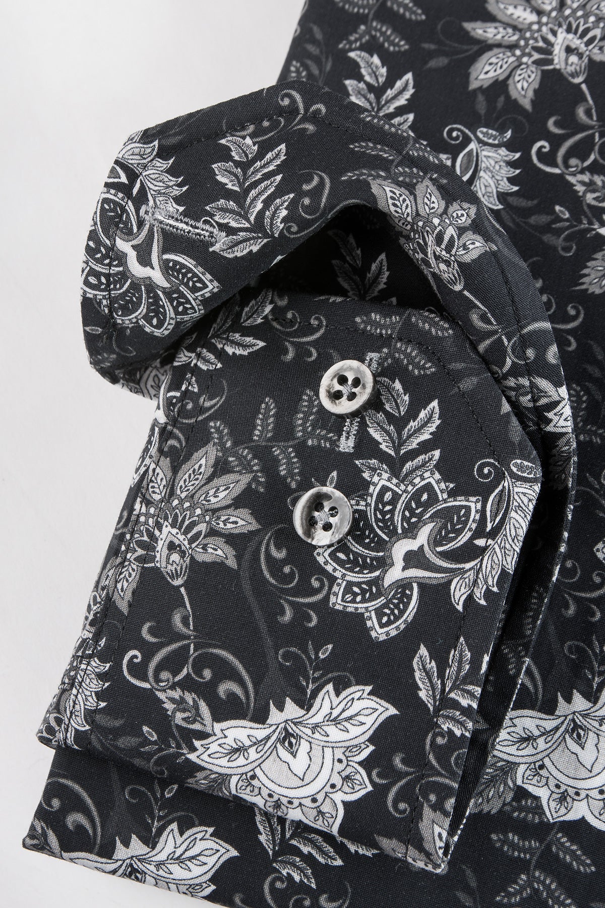 Black printed regular fit shirt
