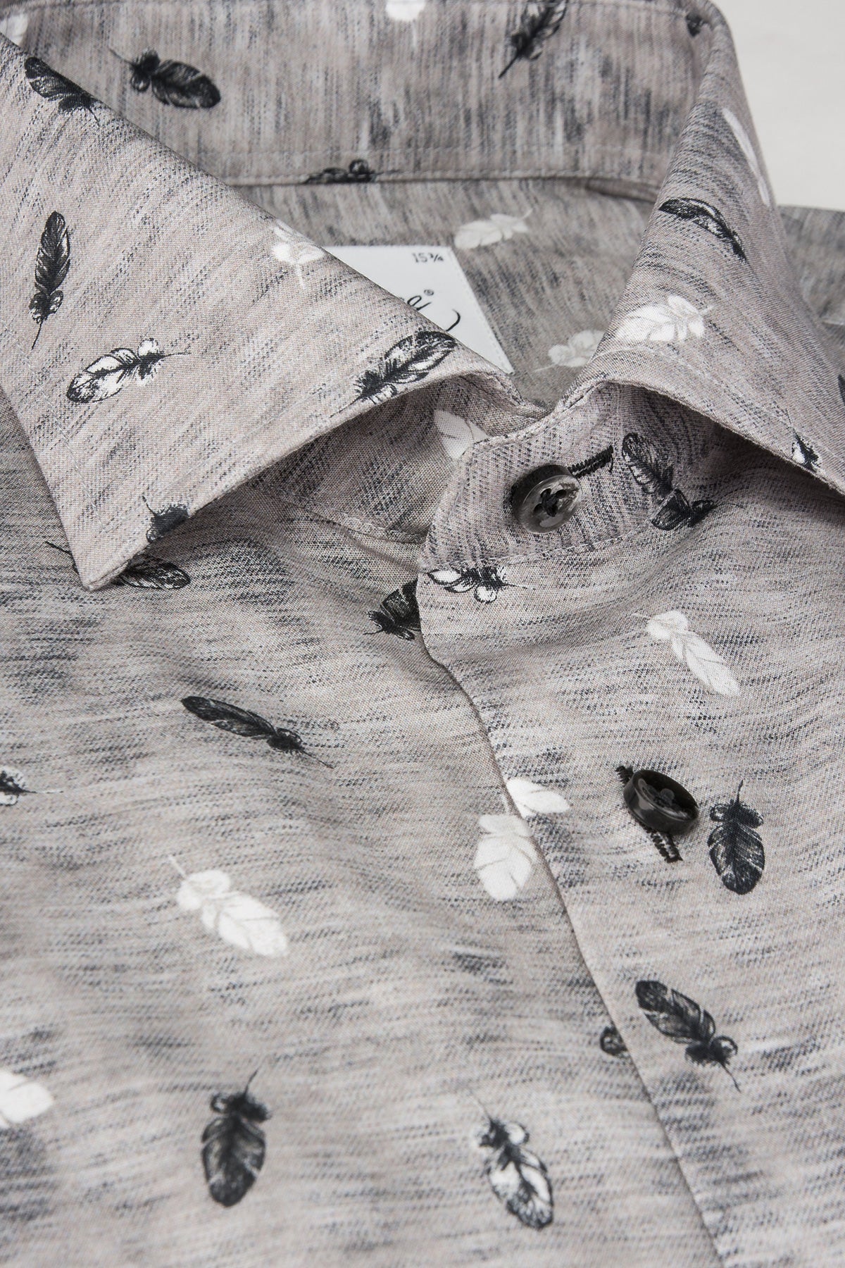 Grey printed slim fit shirt
