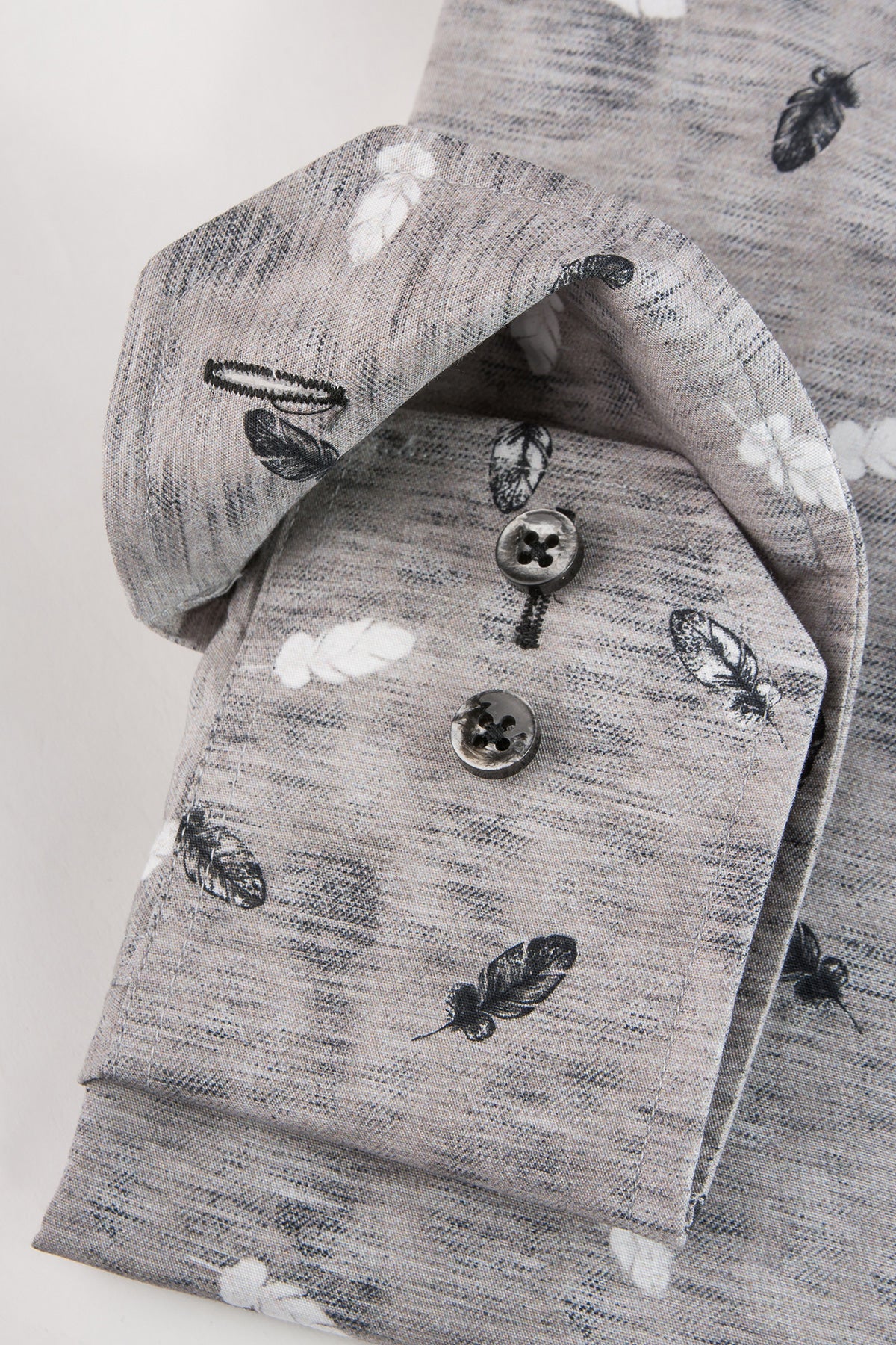 Grey printed slim fit shirt