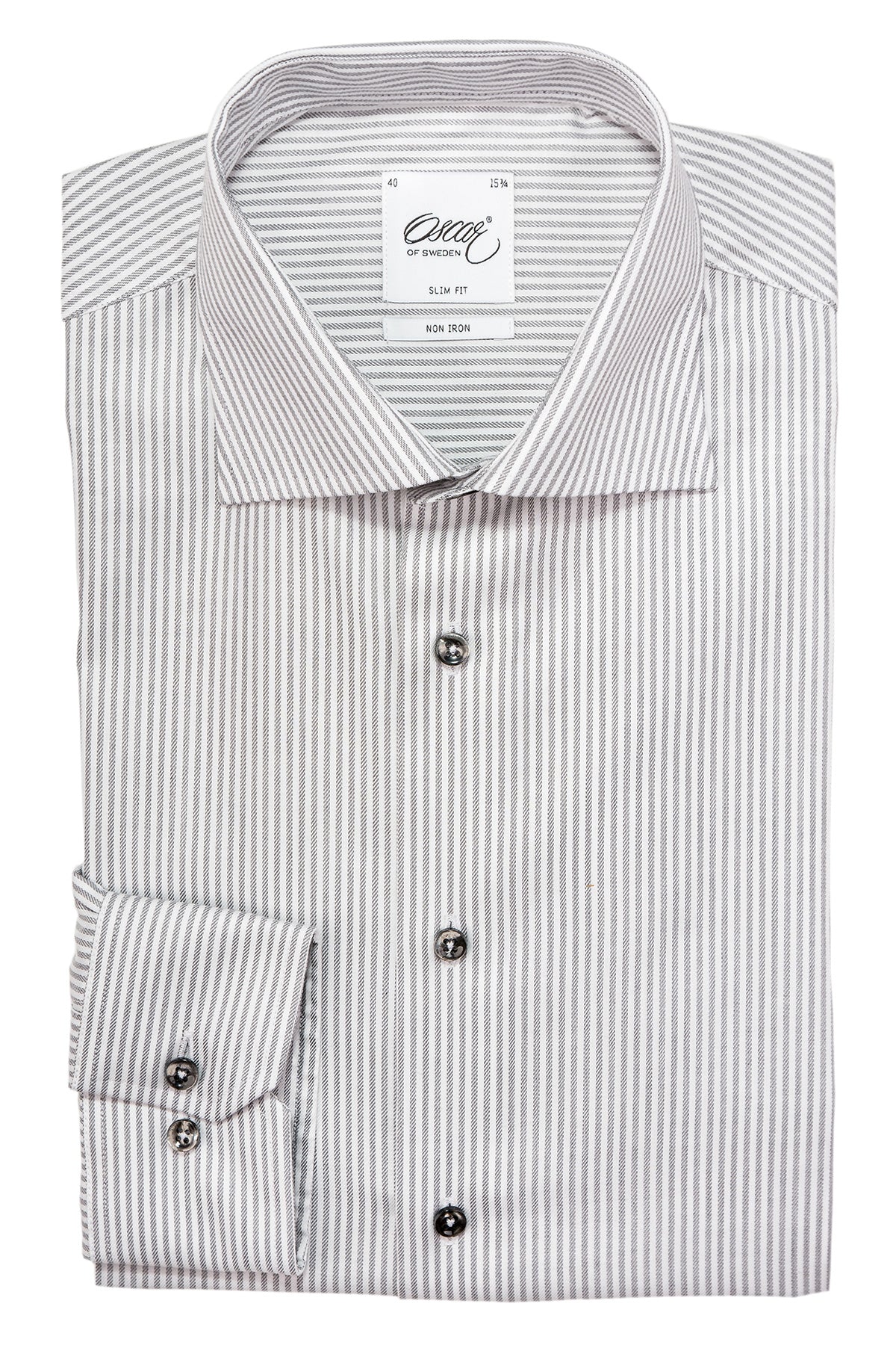 Grey striped slim fit shirt