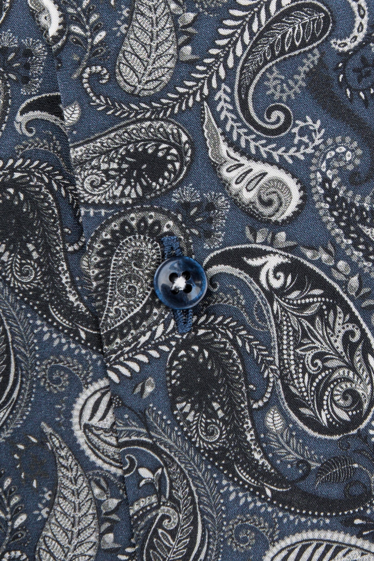 Navy paisley printed regular fit shirt