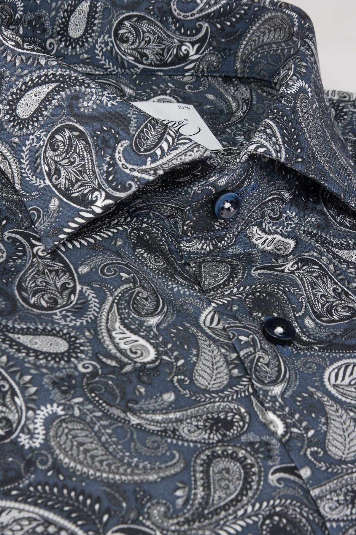 Navy paisley printed regular fit shirt