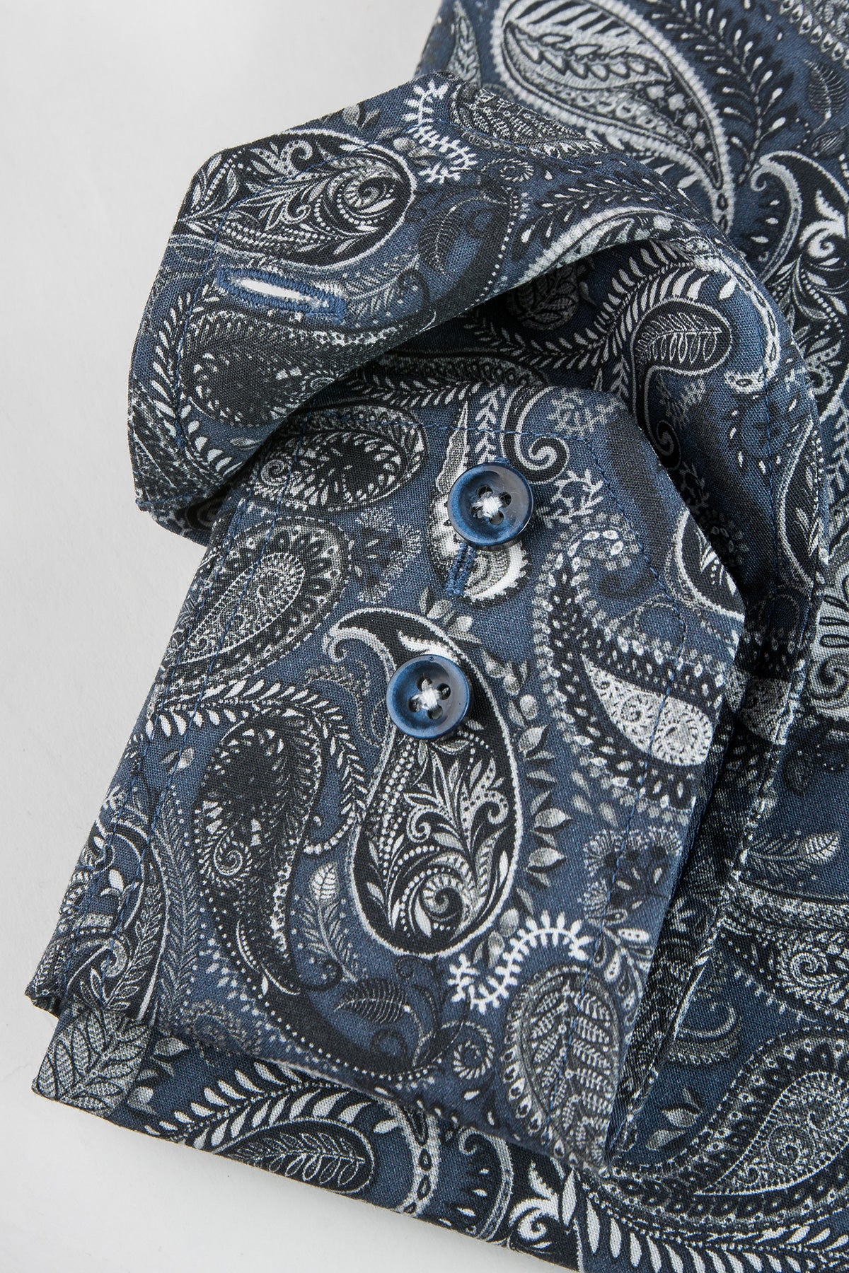 Navy paisley printed regular fit shirt