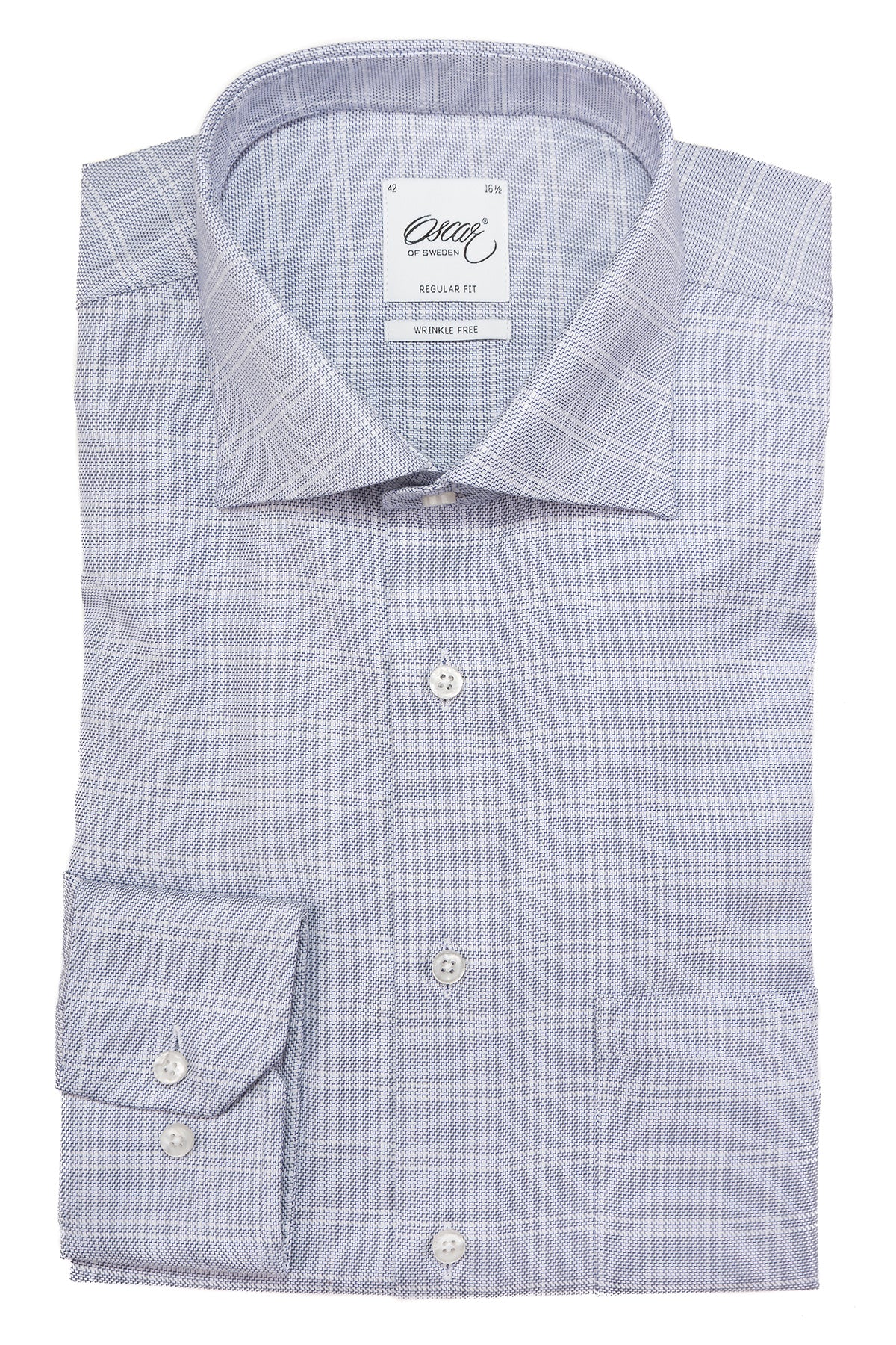 Blue checked regular fit shirt