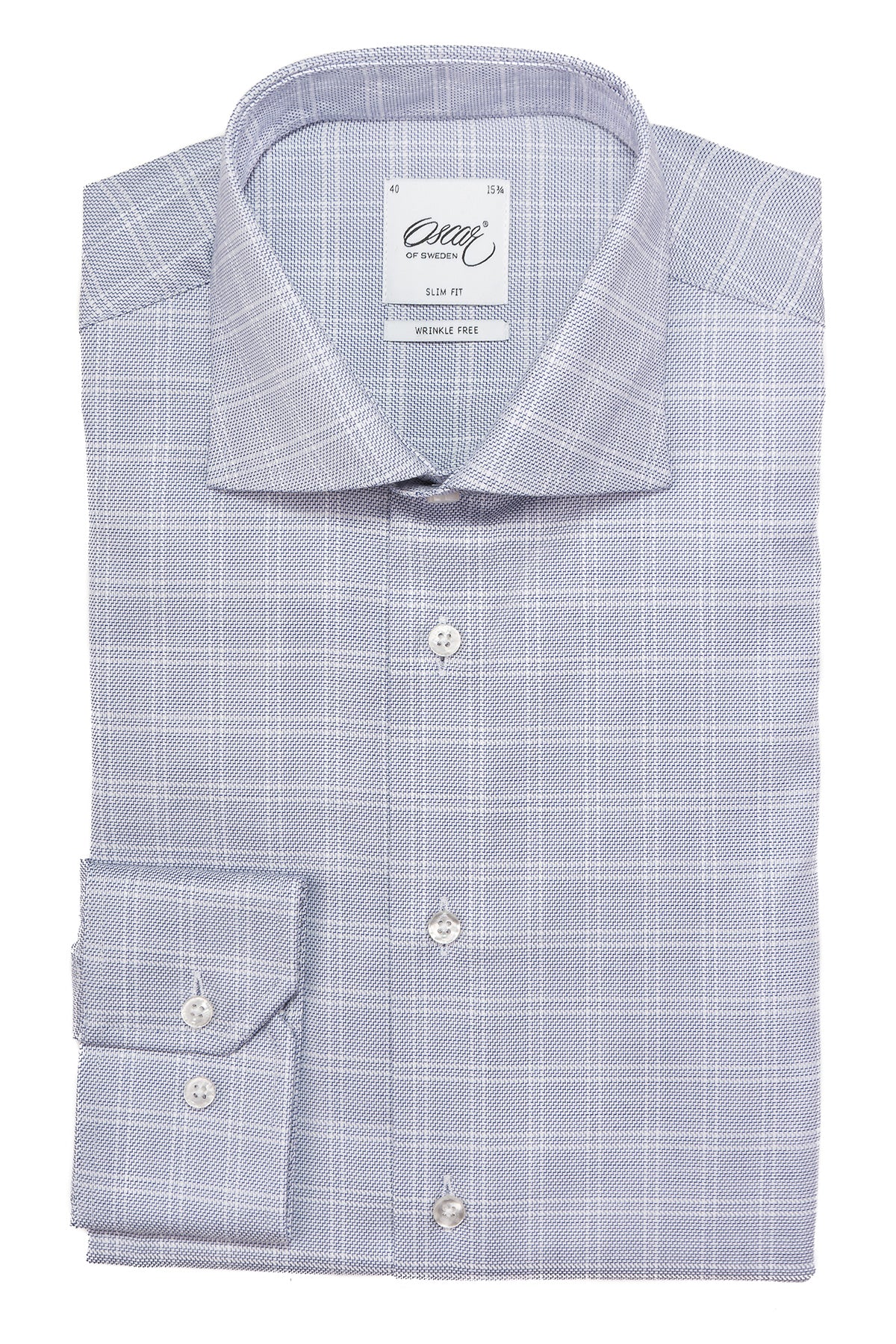 Blue checked slim fit shirt