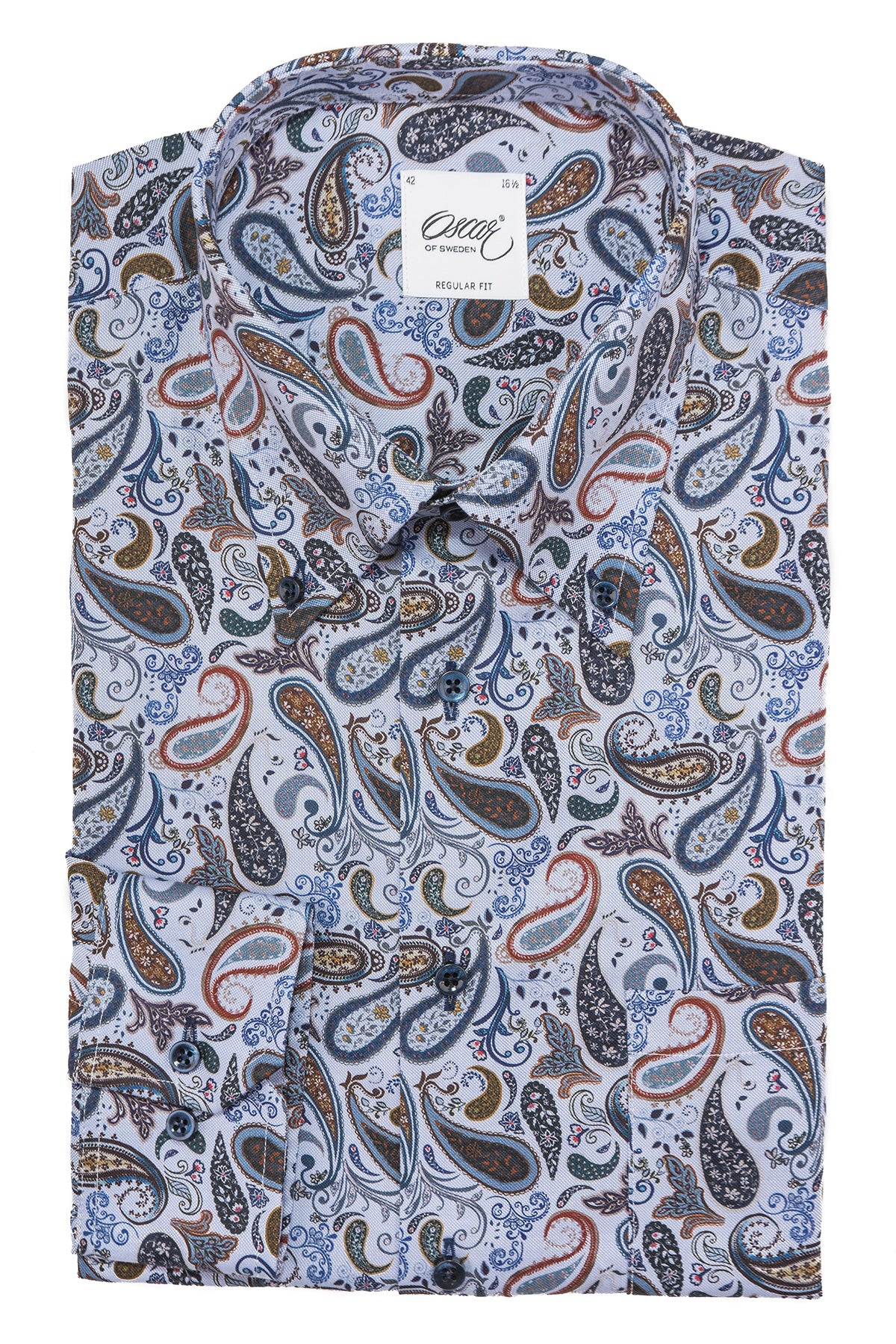 Paisley printed regular fit button down shirt