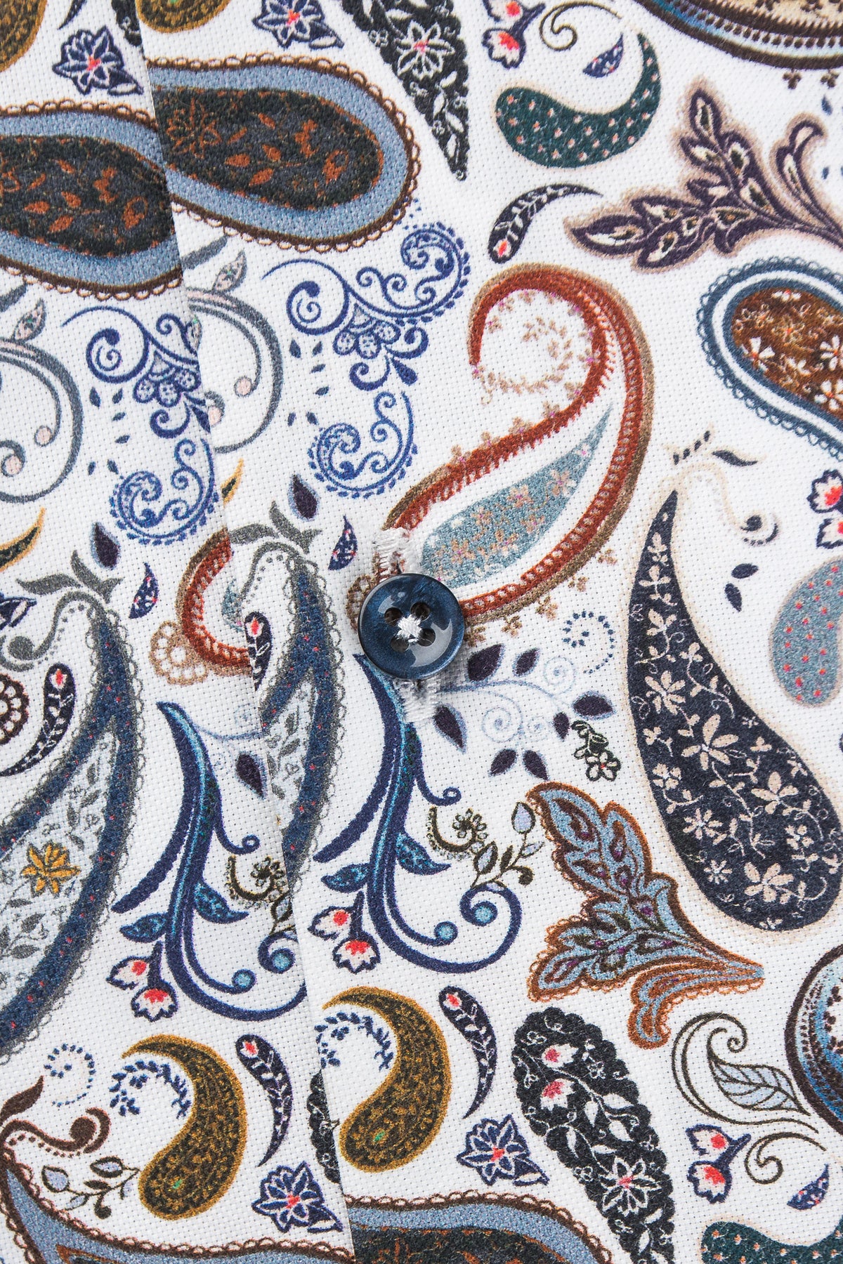 Paisley printed slim fit button down shirt