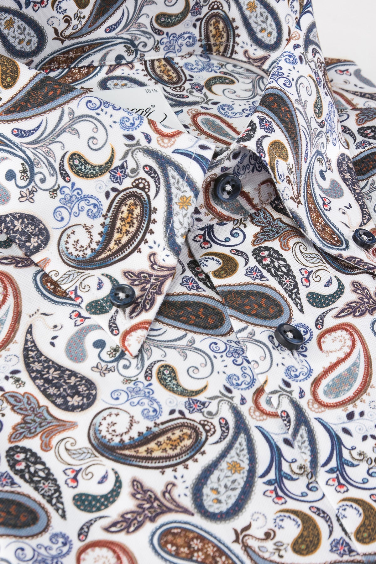 Paisley printed slim fit button down shirt