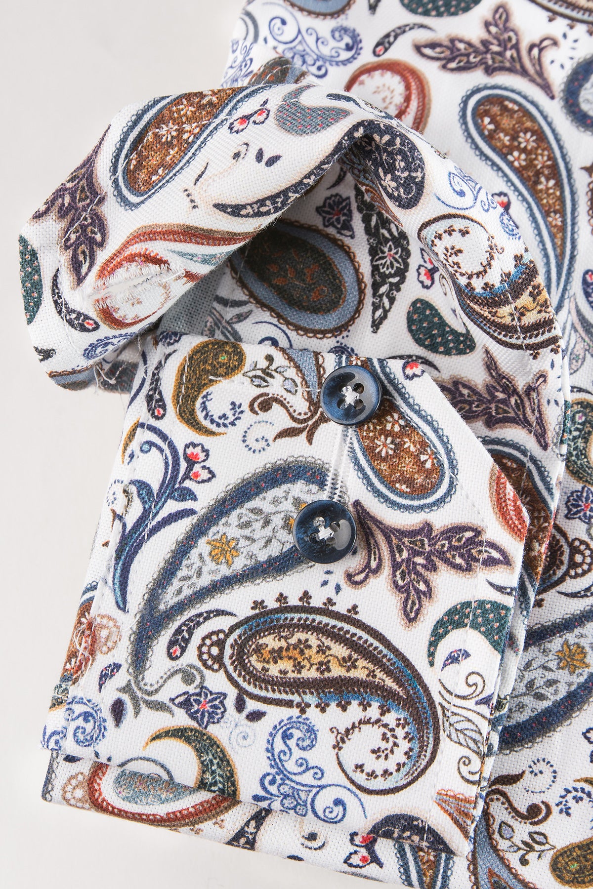 Paisley printed slim fit button down shirt