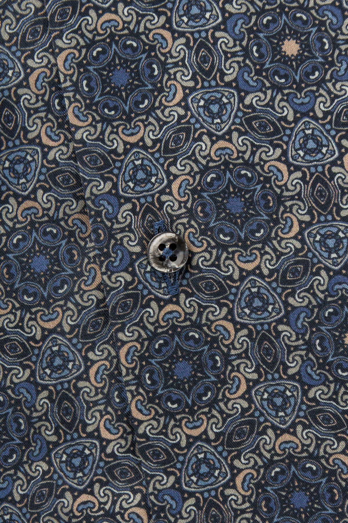 Blue medallion printed regular fit shirt