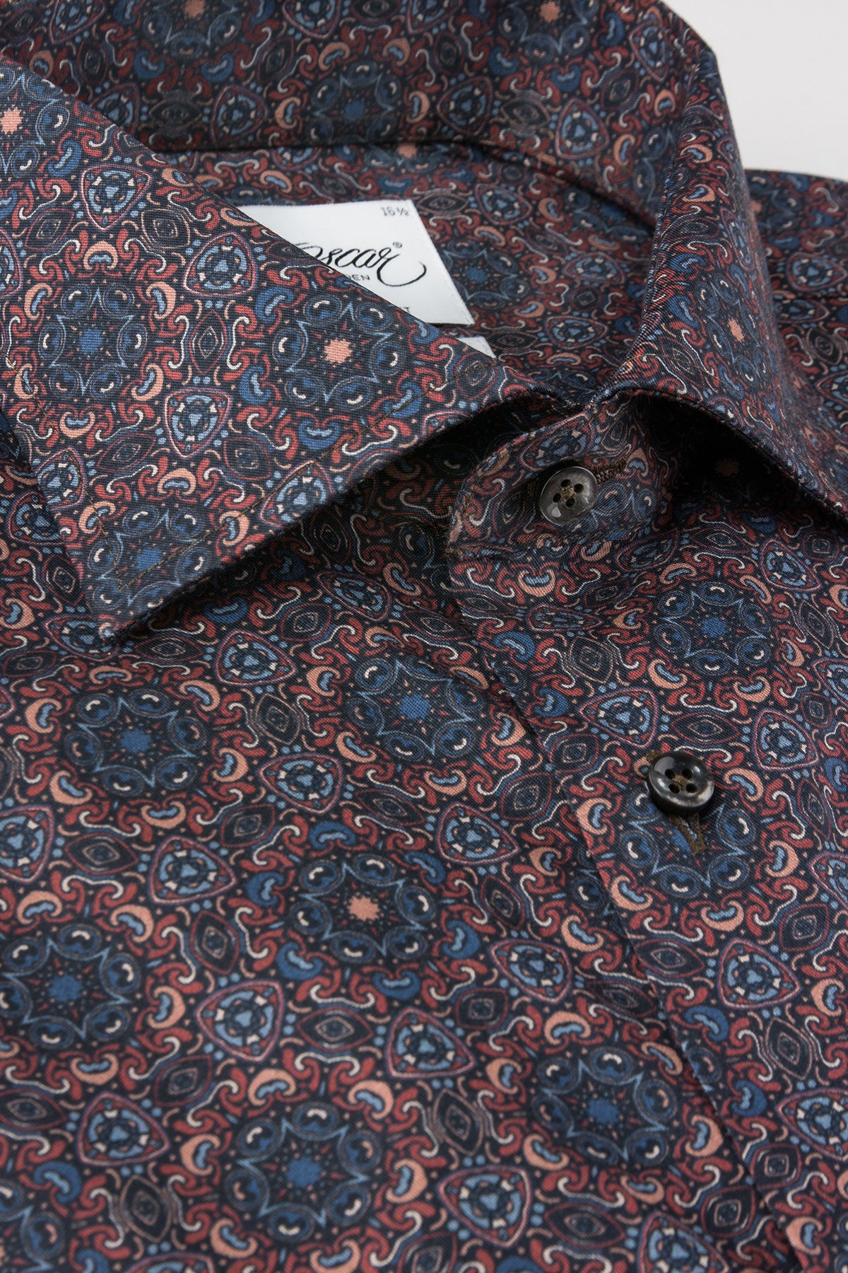 Red medallion printed regular fit shirt