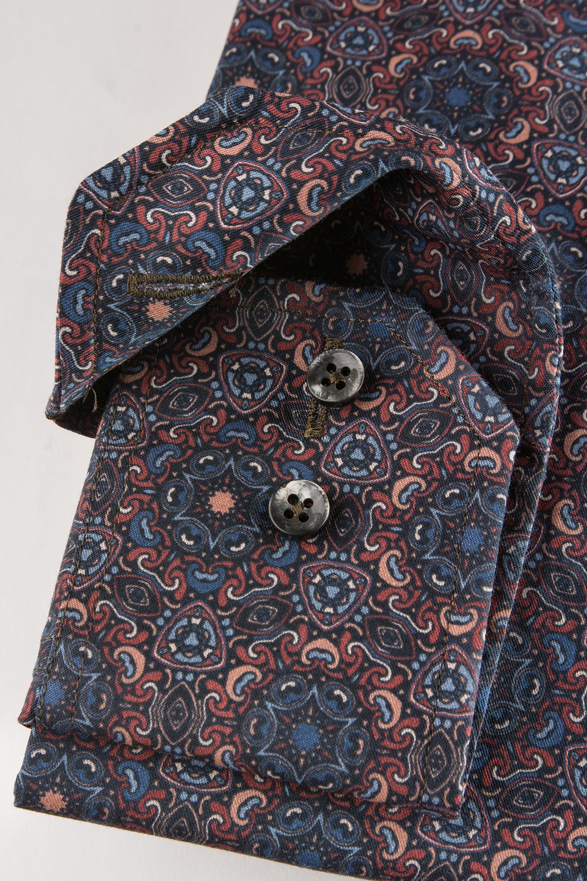 Red medallion printed regular fit shirt