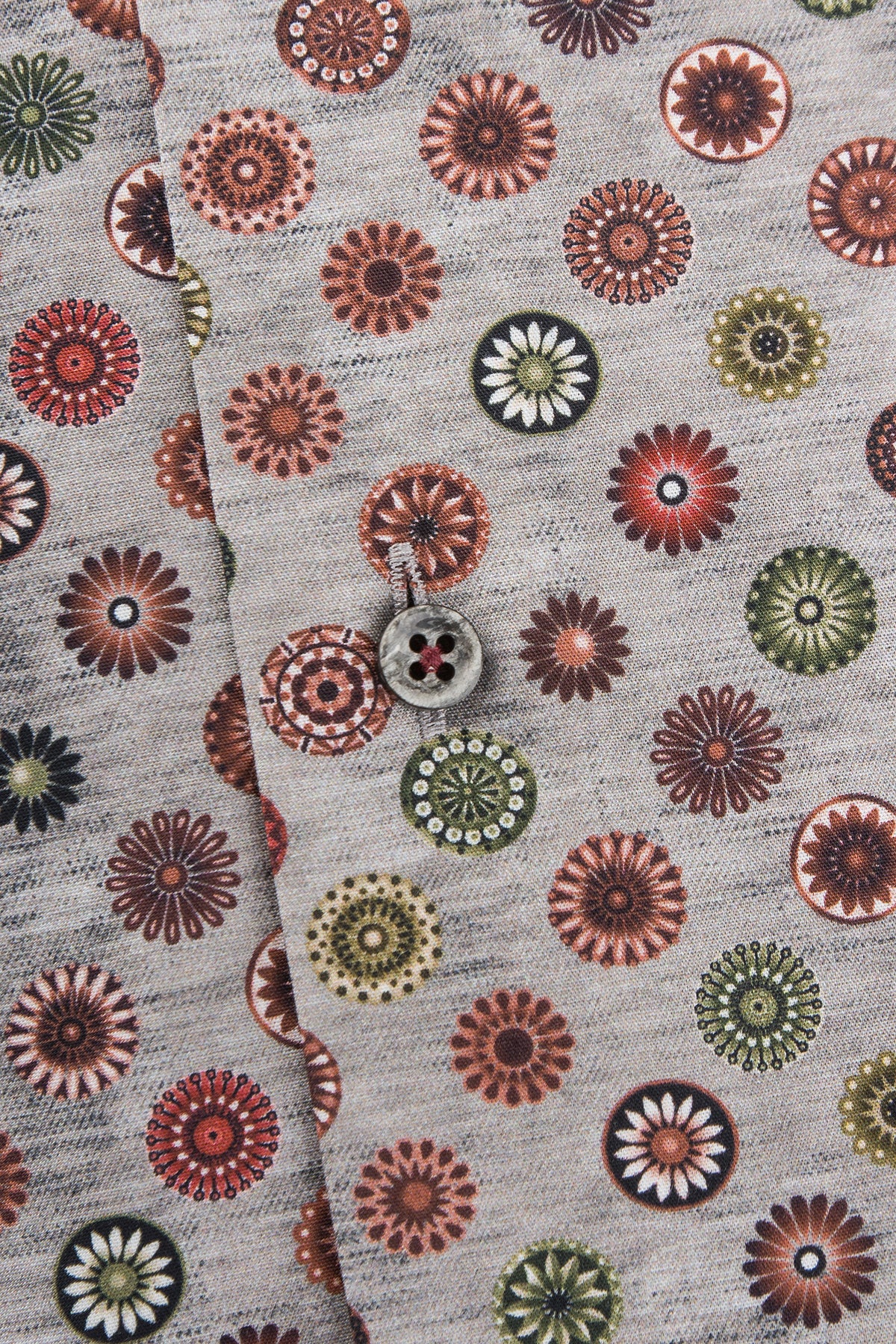 Grey printed slim fit shirt