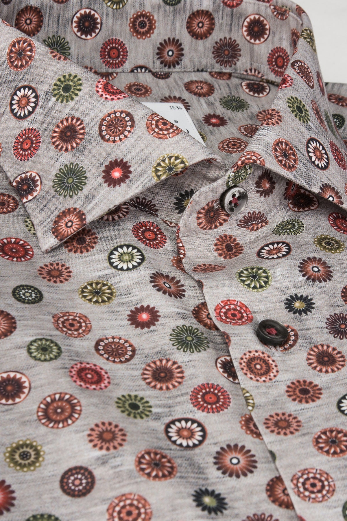 Grey printed slim fit shirt