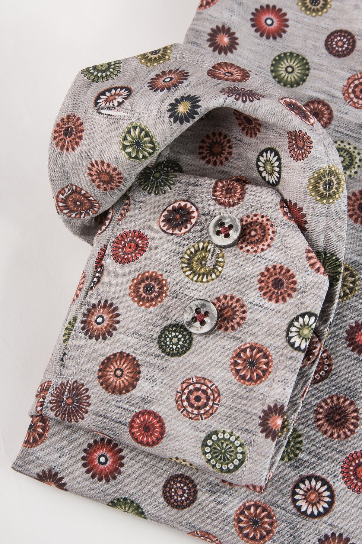 Grey printed slim fit shirt