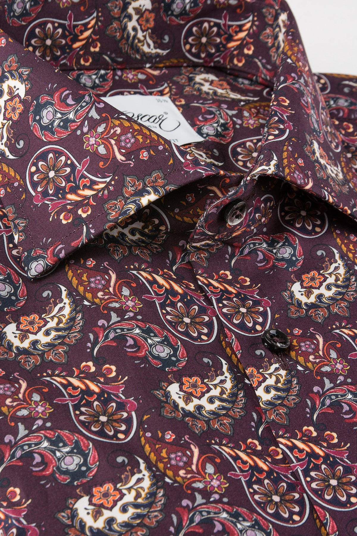 Red paisley printed regular fit shirt