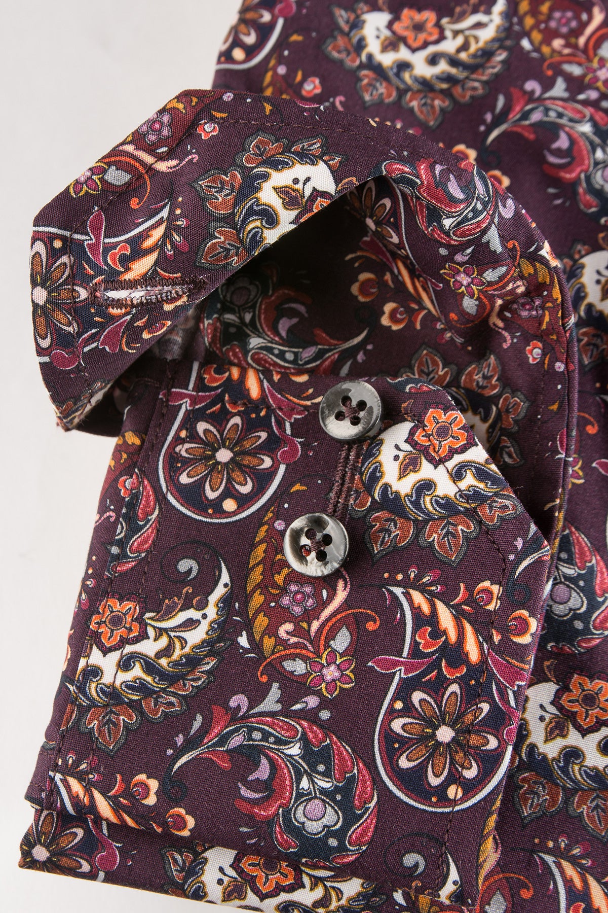 Red paisley printed regular fit shirt