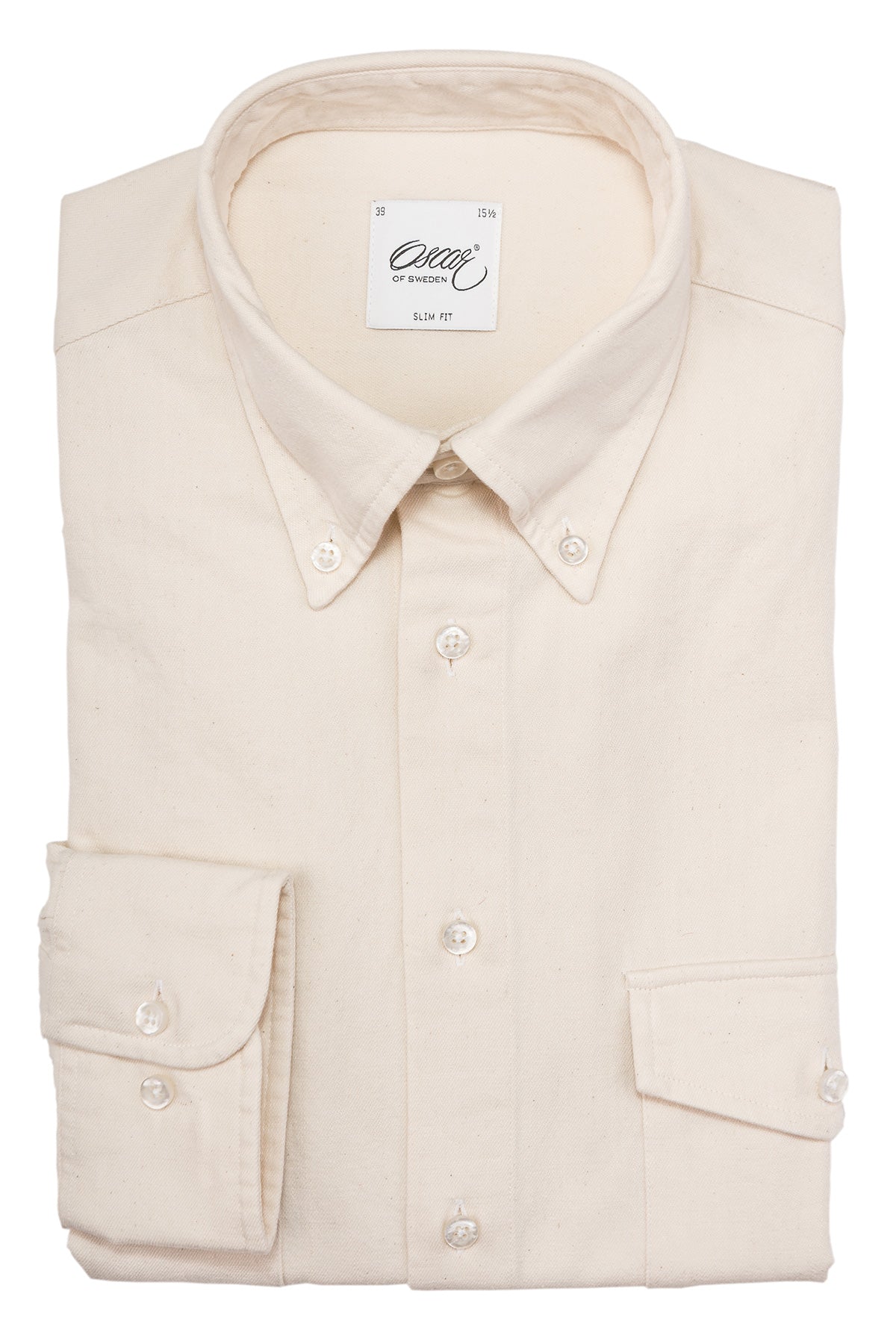 Off white denim button down slim fit shirt