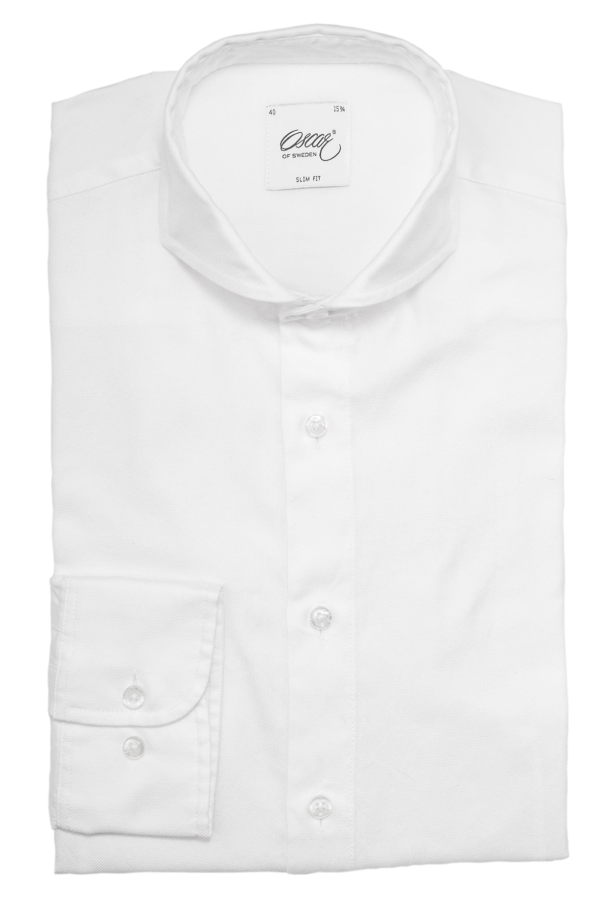 White soft textured slim fit shirt