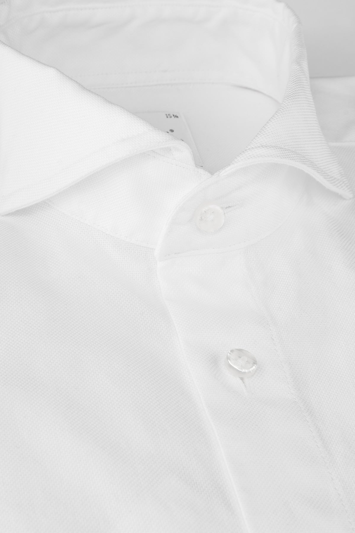 White soft textured slim fit shirt