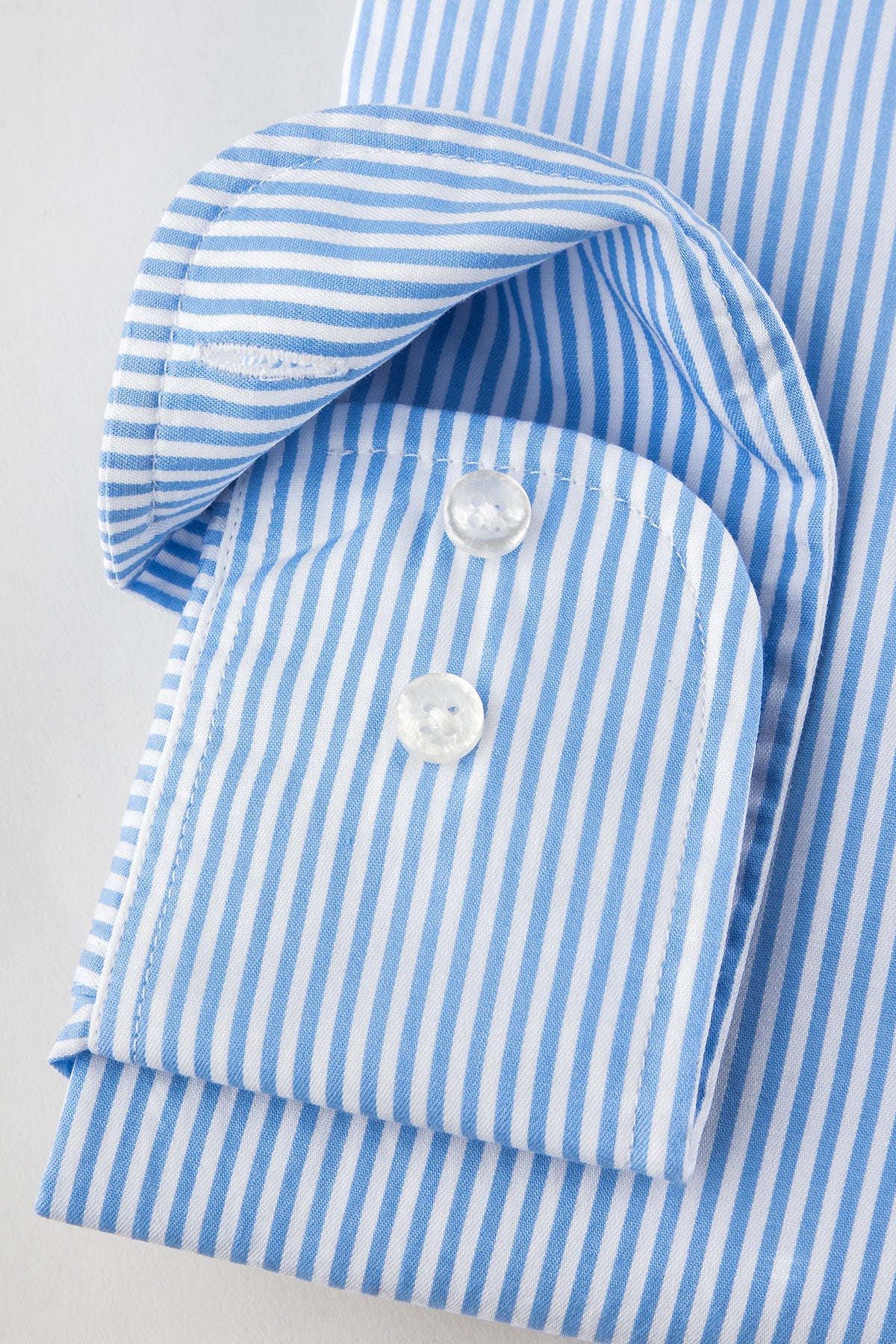 Light blue striped button down slim fit shirt